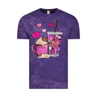 Cloud Purple valentines day heart coffe Vintage Tee - AdoDesignShop