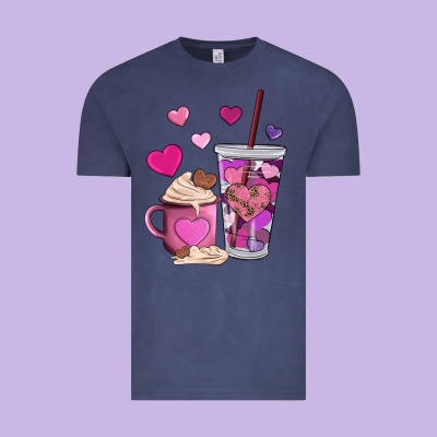 Valentines Day Heart Coffe Vintage Tee Designed By Adodesignshop