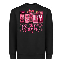 Black merry and bright pink Christmas Heavyweight Sweatshirt - Jasminsmagicworld
