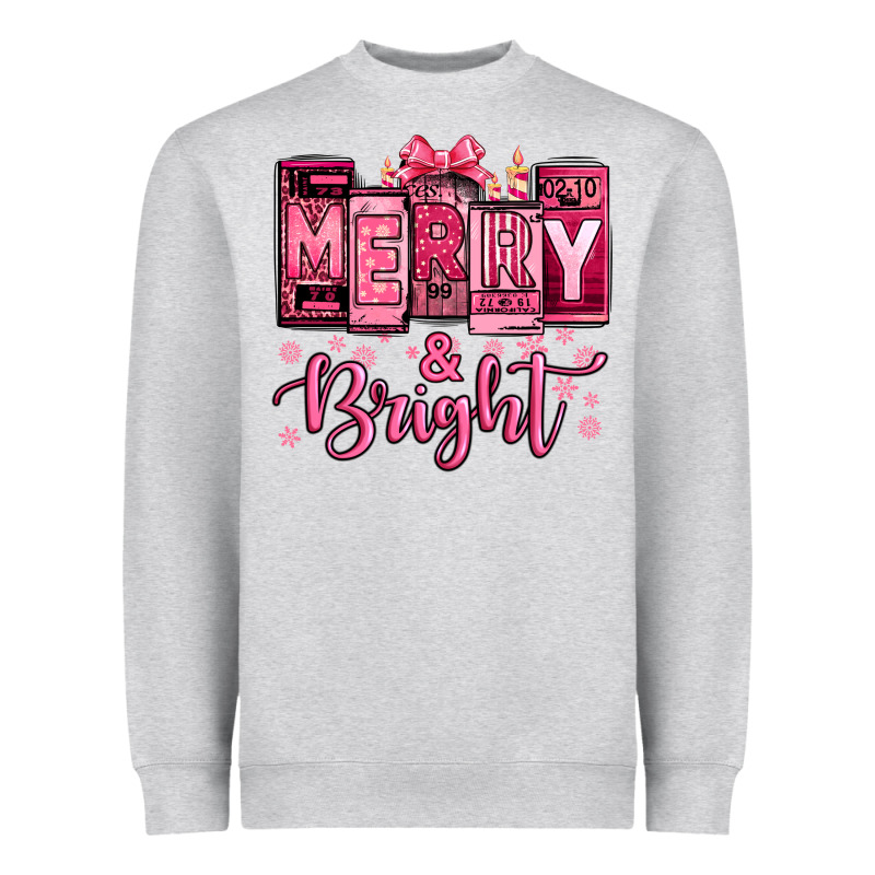 Merry And Bright Pink Christmas Heavyweight Sweatshirt by Jasminsmagicworld | Teevron