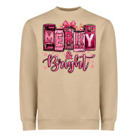 Mushroom merry and bright pink Christmas Heavyweight Sweatshirt - Jasminsmagicworld