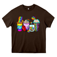 Chocolate Brown pride coffee cups Heavy Core Tee - Zillion Design Studio