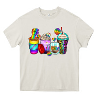 Cream pride coffee cups Heavy Core Tee - Zillion Design Studio