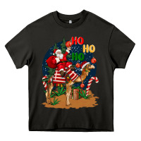 Asphalt Christmas  camel with Santa Heavy Core Tee - BarkalooDesign