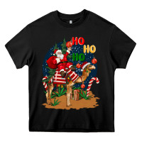 Black Christmas  camel with Santa Heavy Core Tee - BarkalooDesign