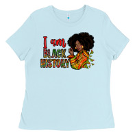 Baby Blue i am black history Ladies Tee - Zillion Design Studio