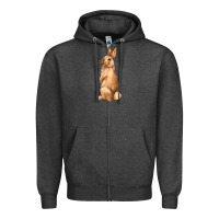 Charcoal Heather Bunny Zipper Hoodie - NancyCooperArtShop