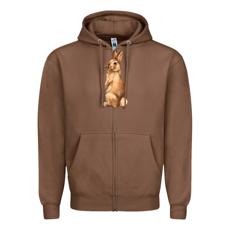 Bunny Zipper Hoodie by NancyCooperArtShop | Teevron