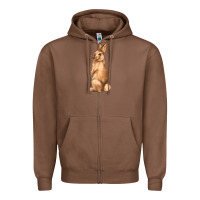 Chestnut Bunny Zipper Hoodie - NancyCooperArtShop