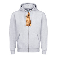 Heather Grey Bunny Zipper Hoodie - NancyCooperArtShop