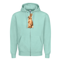 Seafoam Bunny Zipper Hoodie - NancyCooperArtShop