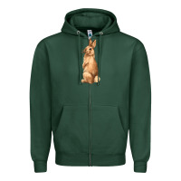 Sports Green Bunny Zipper Hoodie - NancyCooperArtShop