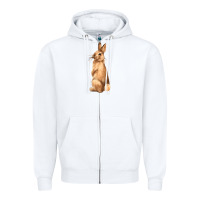 White Bunny Zipper Hoodie - NancyCooperArtShop