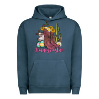 Pigment Midnight Navy Happy Easter western Easter Day Urban Hoodie - CowGirlArtShop