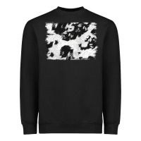 Black black and white cowhide backround Heavyweight Sweatshirt - NancyCooperArtShop