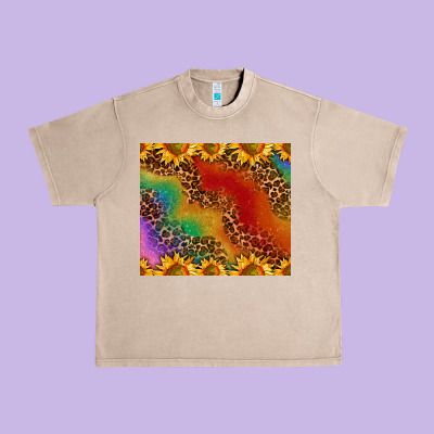 Pride Sunflower  Rainbow Leopard Urban Heavy Tee Designed By Adodesignshop