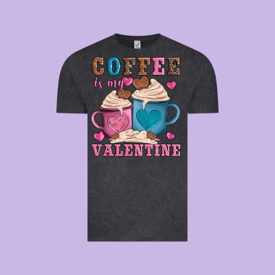 Valentines Day Coffe Is My Valentine Vintage Tee Designed By Adodesignshop