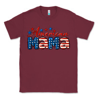 Burgundy American Mama Classic Tee - LillyAllenDesigns