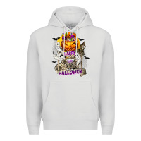 Dove Grey Happy Halloween with Skeleton Premium Hoodie - texasbilliewilder