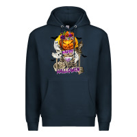 Navy Happy Halloween with Skeleton Premium Hoodie - texasbilliewilder