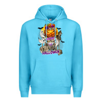 Ocean Blue Happy Halloween with Skeleton Premium Hoodie - texasbilliewilder