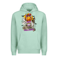 Seafoam Happy Halloween with Skeleton Premium Hoodie - texasbilliewilder