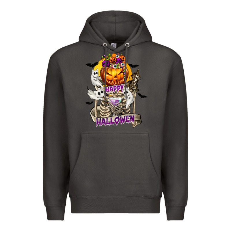 Happy Halloween With Skeleton Premium Hoodie by texasbilliewilder | Teevron