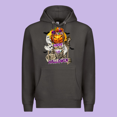 Happy Halloween With Skeleton Premium Hoodie Designed By Texasbilliewilder