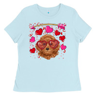 Baby Blue valentine's day toy poodle Ladies Tee - RanaPortraitStore