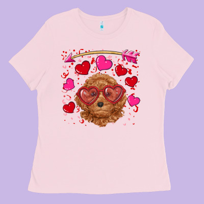 Valentine's Day Toy Poodle Ladies Tee Designed By Ranaportraitstore