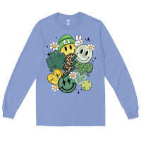 Colony Blue st patricks day green smile Long Sleeve Tee - MaliasSmallBusiness