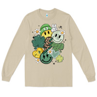 Mushroom st patricks day green smile Long Sleeve Tee - MaliasSmallBusiness