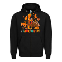 Black my first thanksgiving Zipper Hoodie - MaliasSmallBusiness