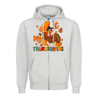 Dove Grey my first thanksgiving Zipper Hoodie - MaliasSmallBusiness