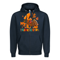 Navy my first thanksgiving Zipper Hoodie - MaliasSmallBusiness