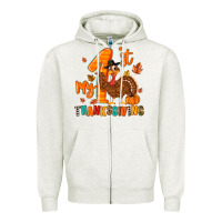 Oatmeal Heather my first thanksgiving Zipper Hoodie - MaliasSmallBusiness