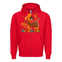 Red my first thanksgiving Zipper Hoodie - MaliasSmallBusiness