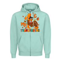 Seafoam my first thanksgiving Zipper Hoodie - MaliasSmallBusiness