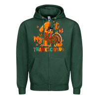 Sports Green my first thanksgiving Zipper Hoodie - MaliasSmallBusiness
