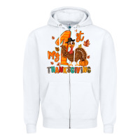 White my first thanksgiving Zipper Hoodie - MaliasSmallBusiness