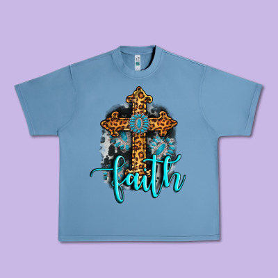 Faith Western Turquoise Urban Heavy Tee Designed By Adodesignshop