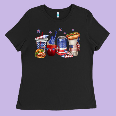 4th Of July Coffee Cups Ladies Tee Designed By Texasbilliewilder