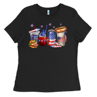 Black 4th of july coffee cups Ladies Tee - texasbilliewilder