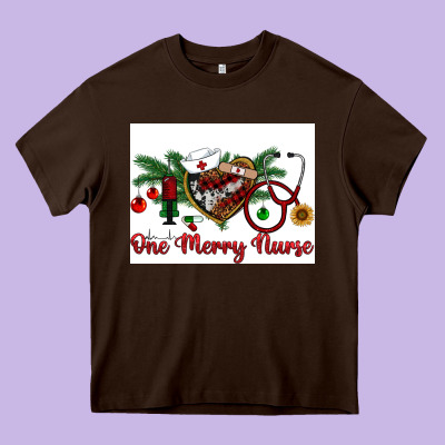 One Merry Nurse Heavy Core Tee Designed By Ranaportraitstore