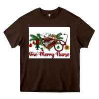 Chocolate Brown one merry nurse Heavy Core Tee - RanaPortraitStore
