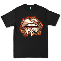 Black baseball lips Premium Tee - Zillion Design Studio
