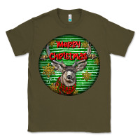 Army Green mule buck deer head christmas Classic Tee - LillyAllenDesigns