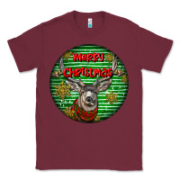Burgundy mule buck deer head christmas Classic Tee - LillyAllenDesigns