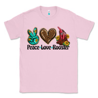 Bubblegum Pink peace love rooster Classic Tee - BarkalooDesign