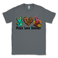 Charcoal Heather peace love rooster Classic Tee - BarkalooDesign